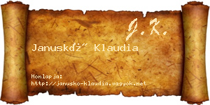 Januskó Klaudia névjegykártya